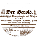 Titelseite der Zeitung Der Herold